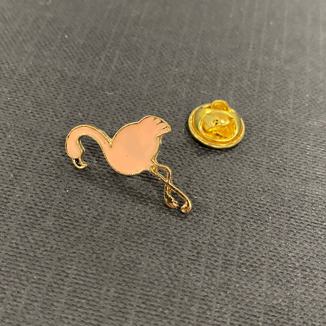 Cute Flamingo Gold Plated badges