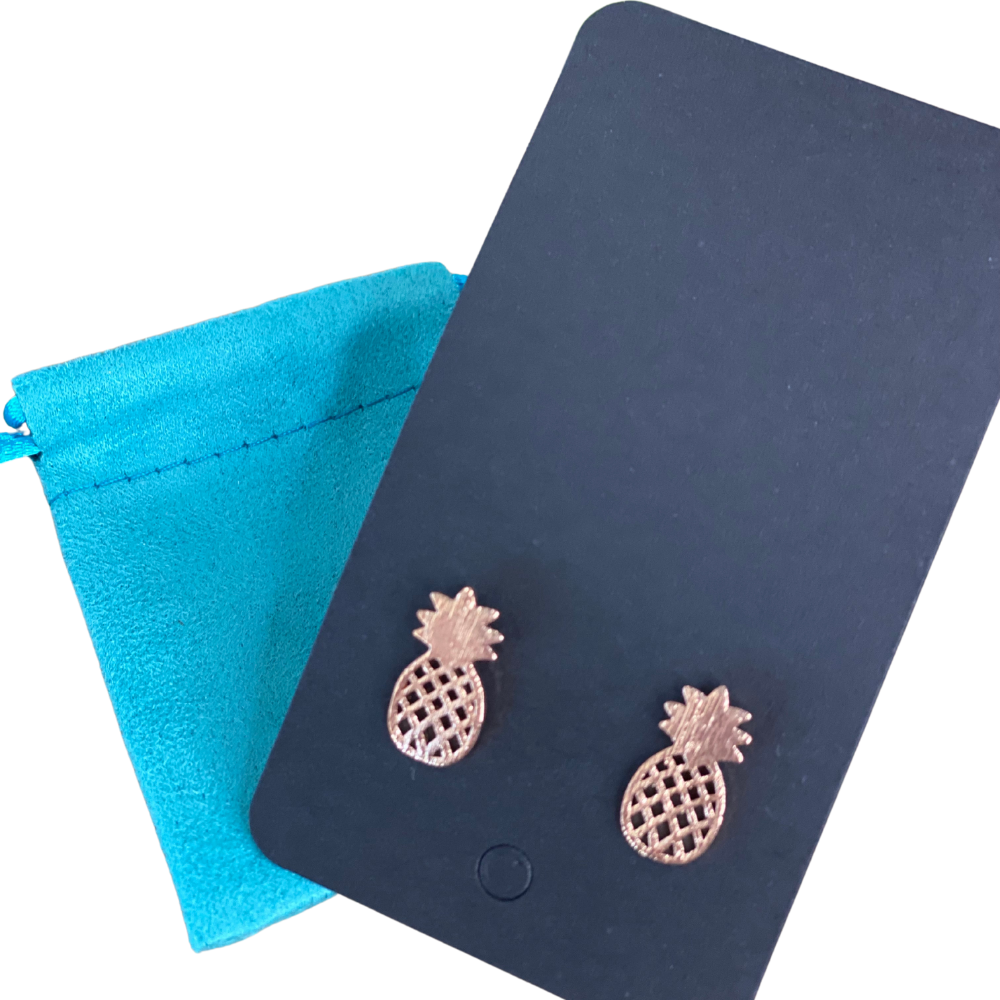 Pineapple bronze plated studded Earrings